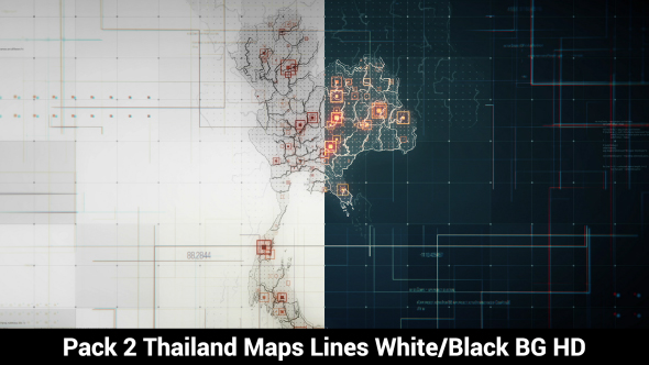 Pack of 2 Thailand Maps with Lines Rollback Camera HD