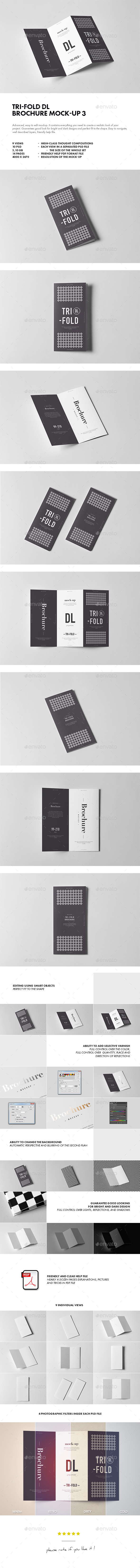 Tri-Fold DL Brochure Mock-up 3 - Brochures Print