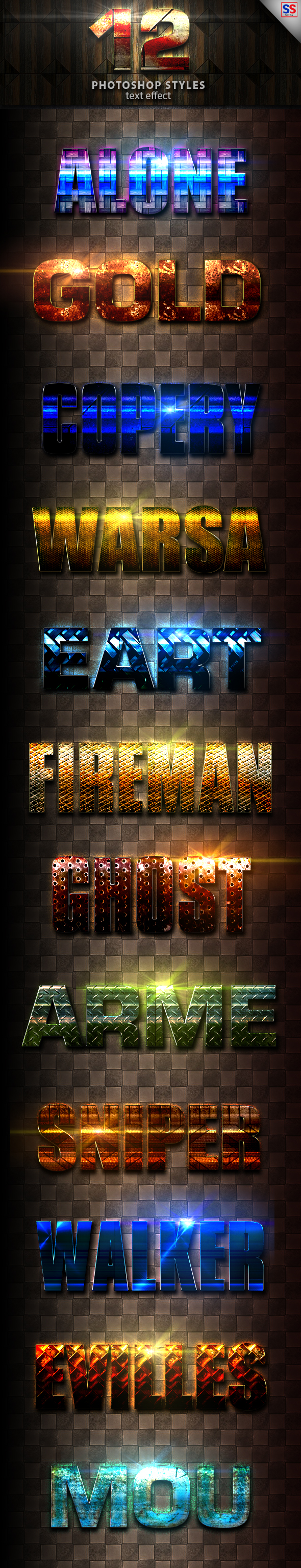 12 Light Photoshop text Effect vol 17 - Text Effects Styles
