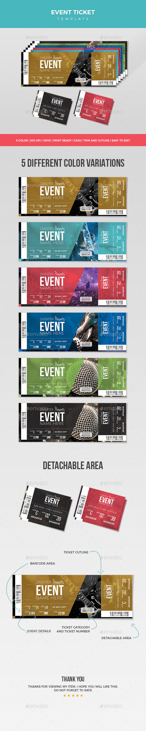 Event Ticket - Miscellaneous Print Templates