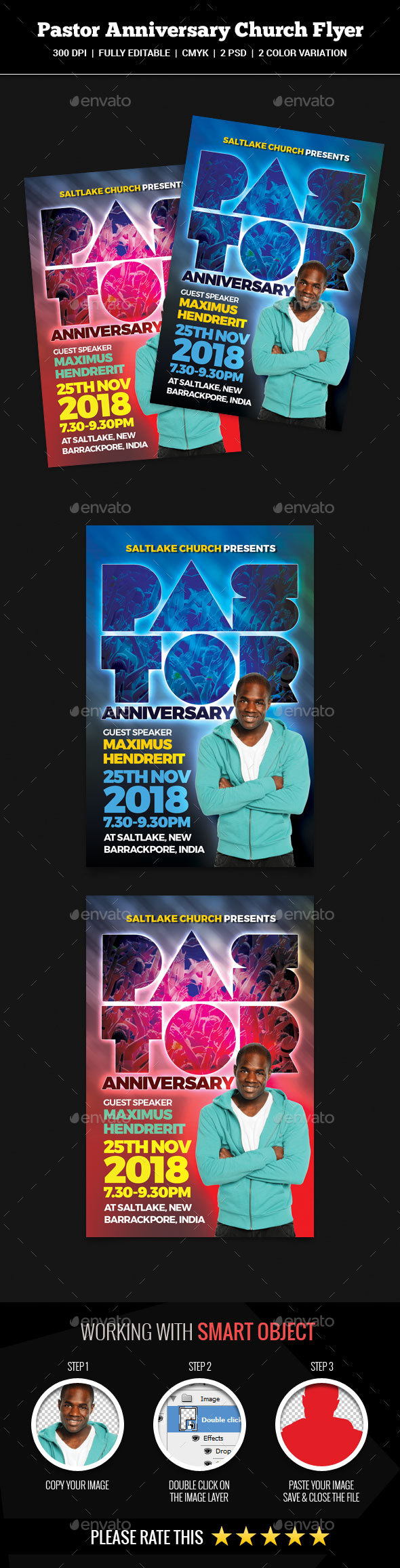 Pastor Anniversary Church Flyer - Church Flyers