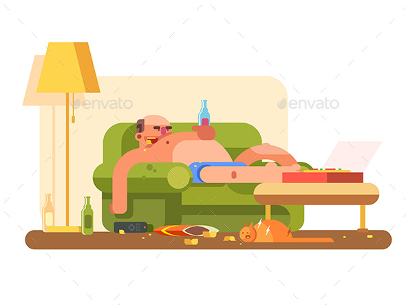 Lazybones Character Design Flat - People Characters