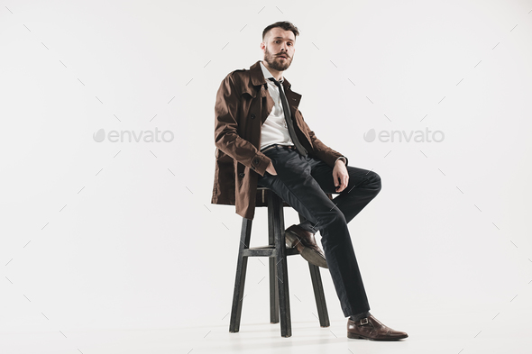 Portrait of stylish handsome young man - Stock Photo - Images