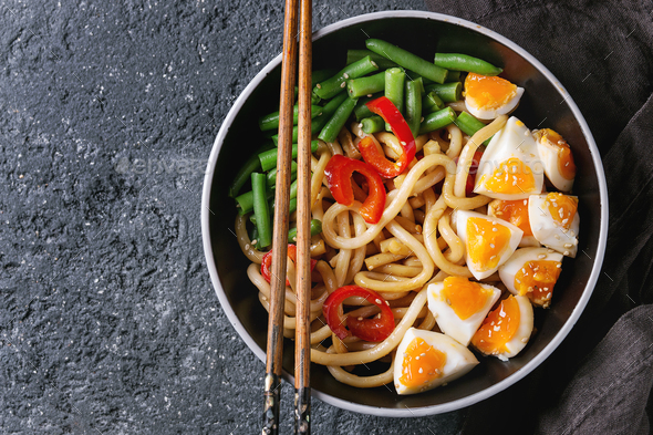 Stir fry udon noodles - Stock Photo - Images