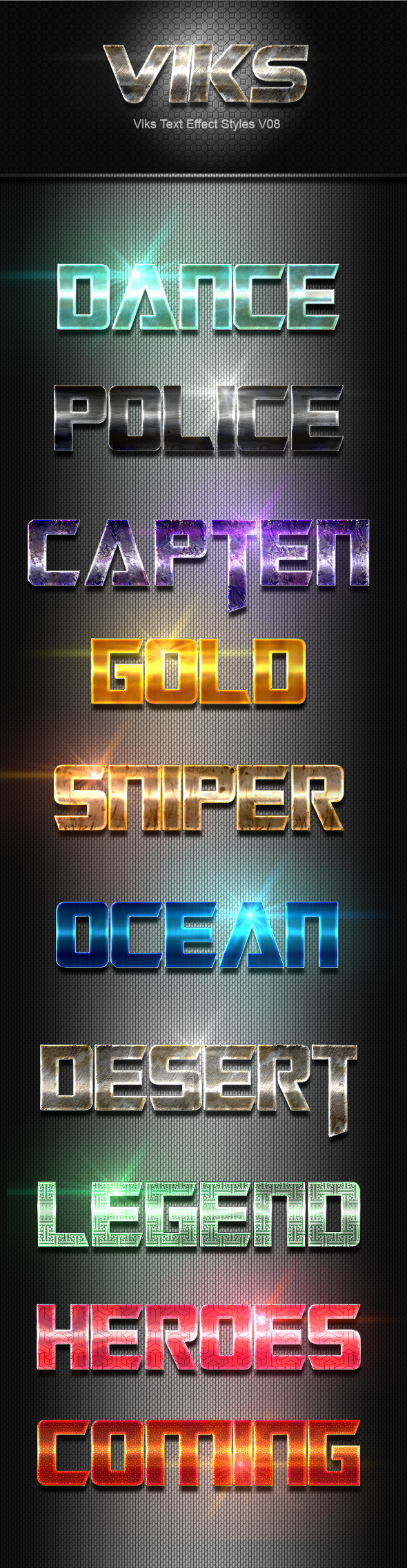 Viks Text Effect Styles V08 - Text Effects Styles