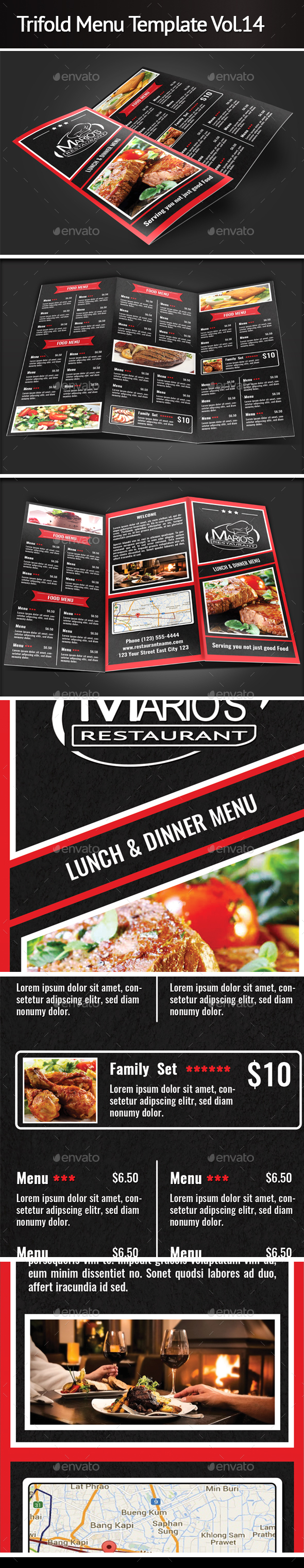 Trifold Menu Template Vol.14 - Food Menus Print Templates