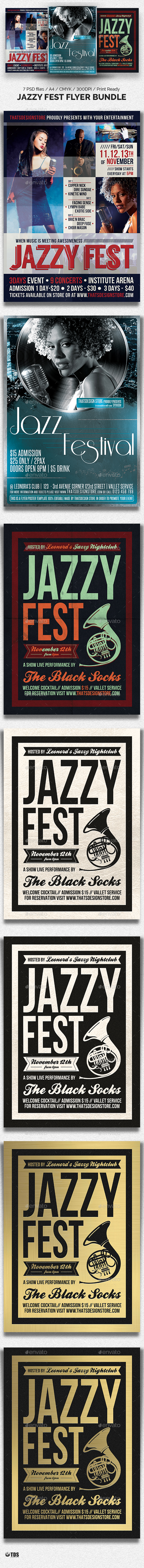 Jazzy Fest Flyer Bundle - Concerts Events