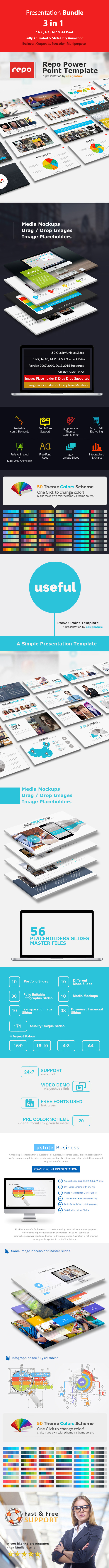 Bundle 3 in 1 Presentation - Business PowerPoint Templates
