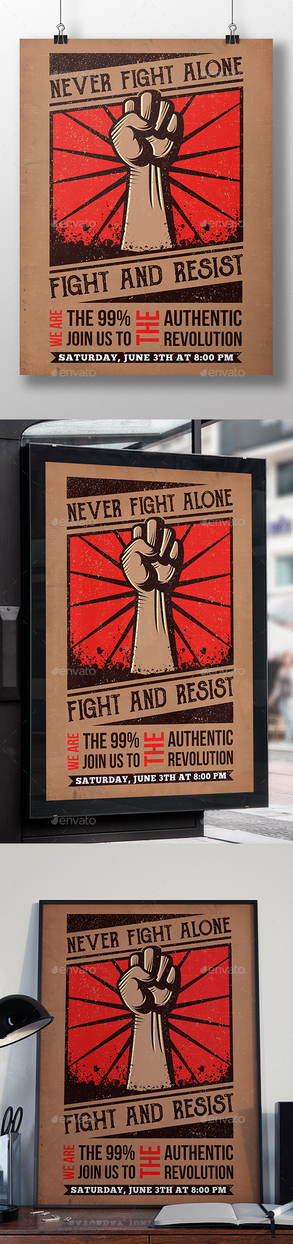 Revolution Fist Poster Template - Miscellaneous Events