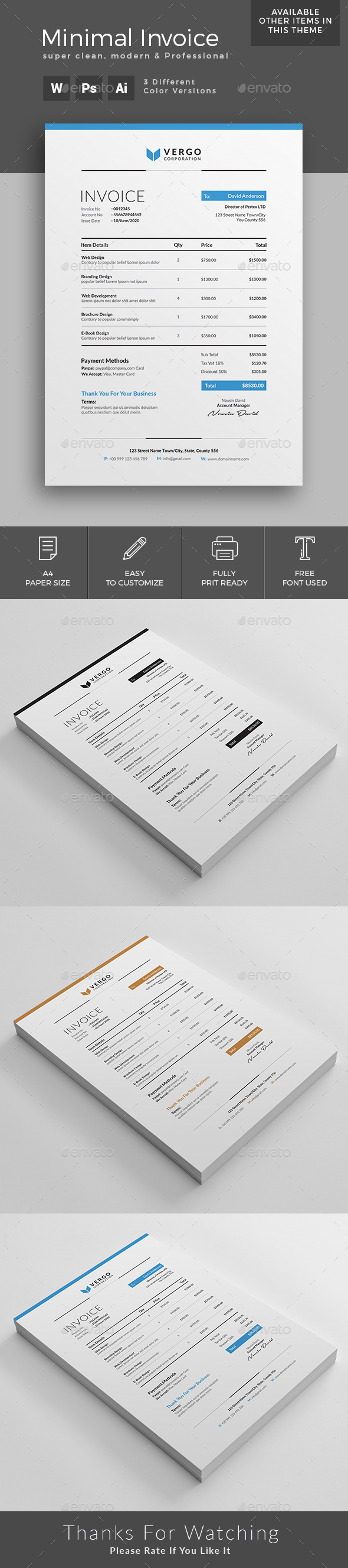 Invoice - Proposals & Invoices Stationery