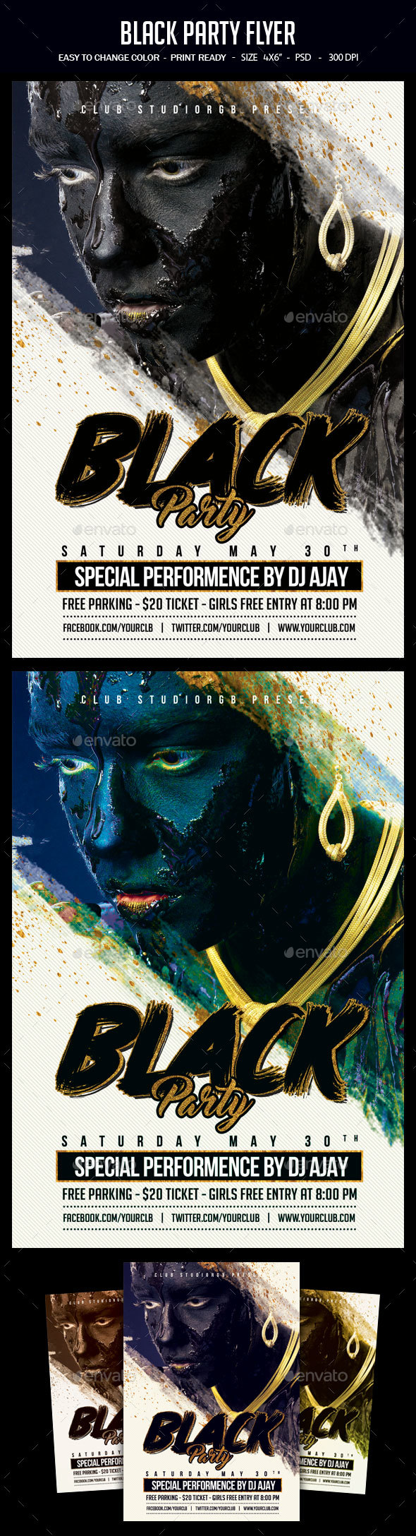 Black Party Flyer - Clubs & Parties Events