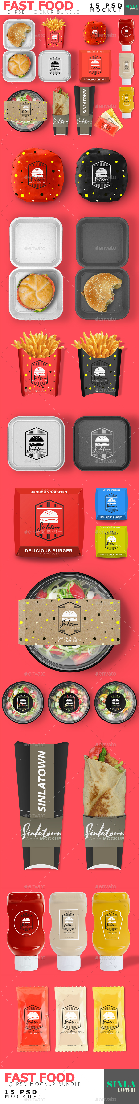 Fast Food Product Mockup Bundle - Product Mock-Ups Graphics