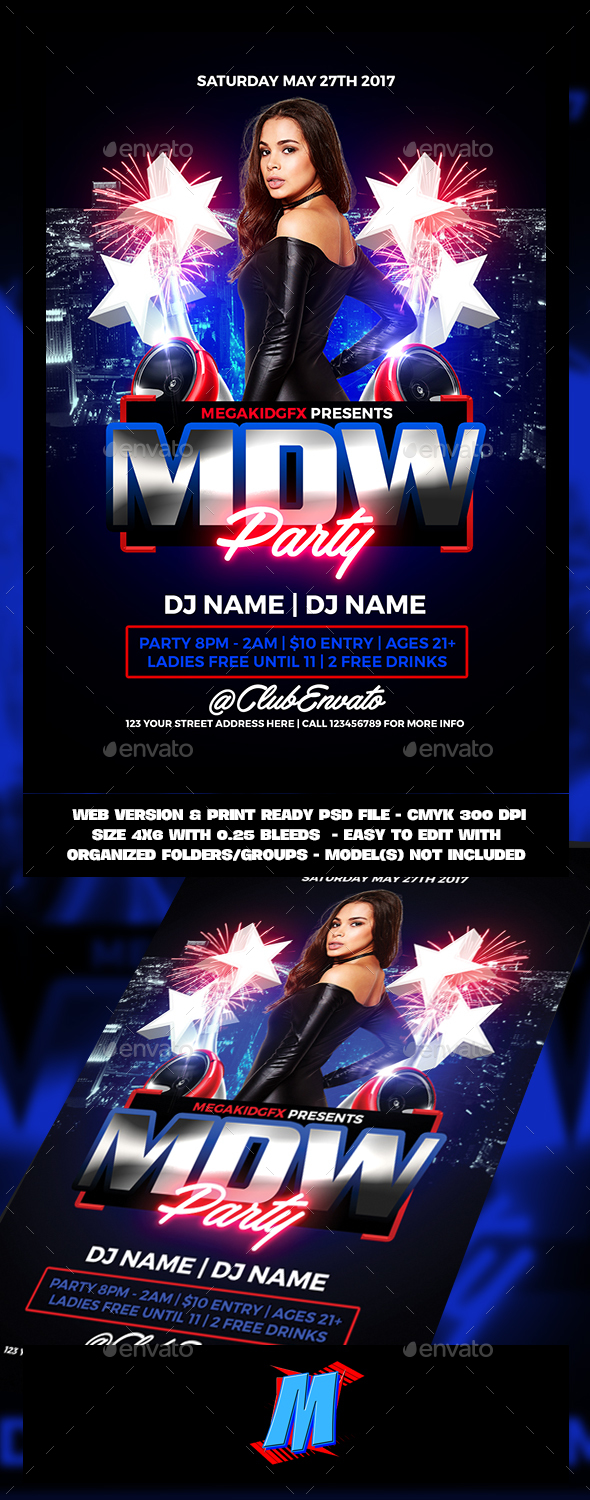 Memorial Day Weekend Flyer Template - Clubs & Parties Events
