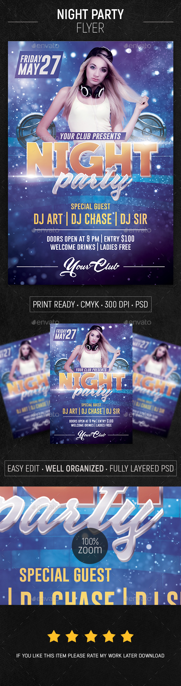 Night Party Flyer - Clubs & Parties Events