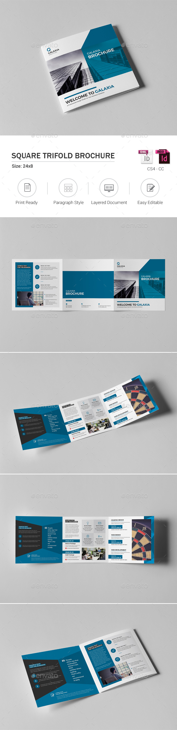 Square Trifold Brochure - Corporate Brochures