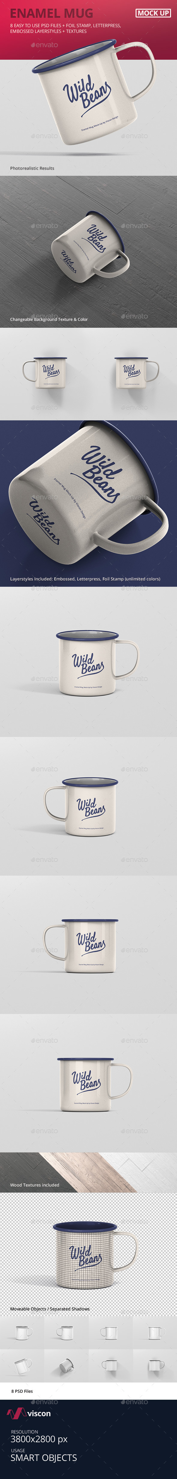 Enamel Mug Mockup - Food and Drink Packaging