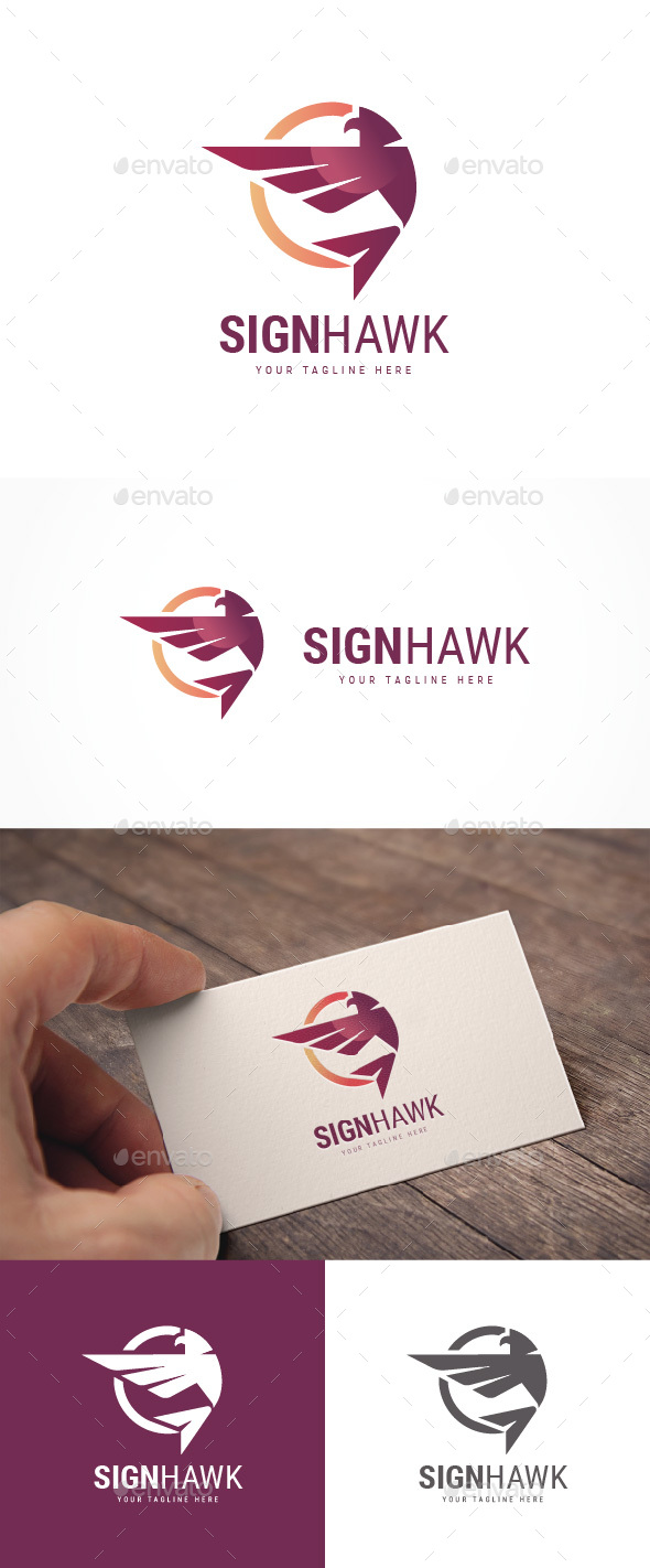 Abstract Sign Hawk Logo - Animals Logo Templates