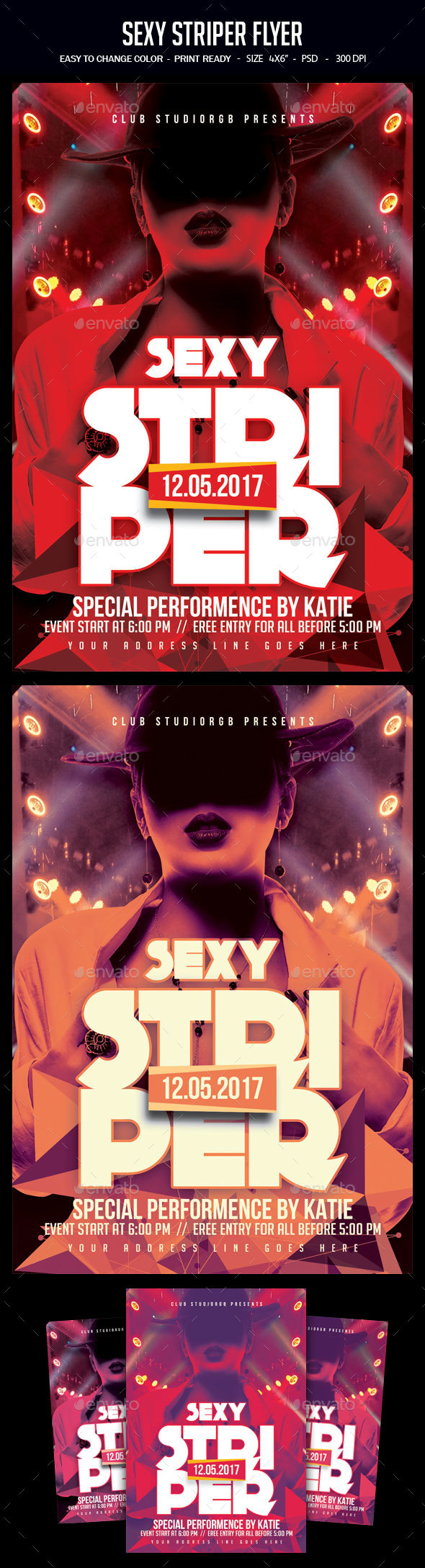 Sexy Striper Flyer - Clubs & Parties Events