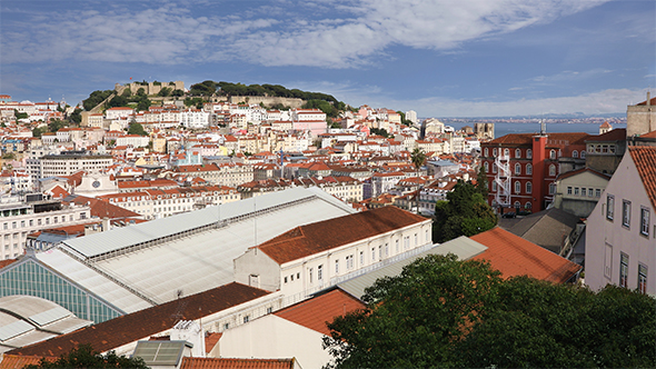 The Roofs of Alfama District in Lisbon