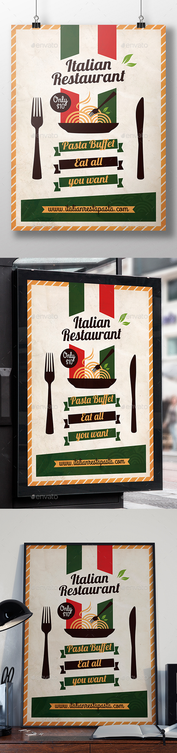 Italian Restaurant Flyer Template - Restaurant Flyers