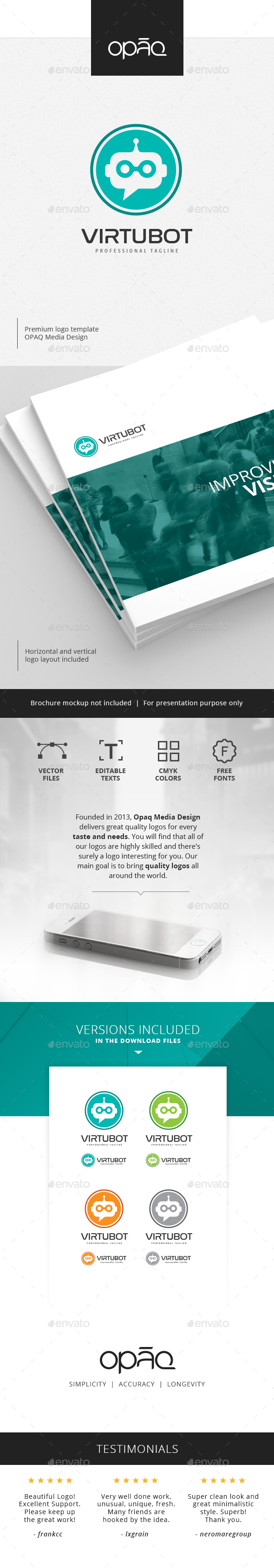 Virtual Online Talking Bot Logo - Objects Logo Templates
