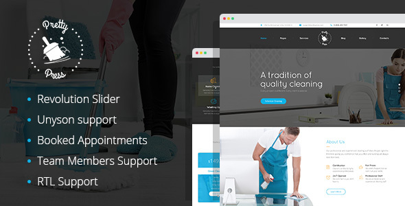 PrettyPress - Cleaning Service WordPress Theme - Health & Beauty Retail