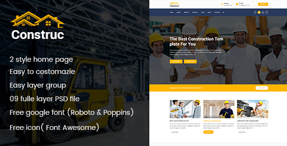 Construction PSD Template - ThemeForest 20053353