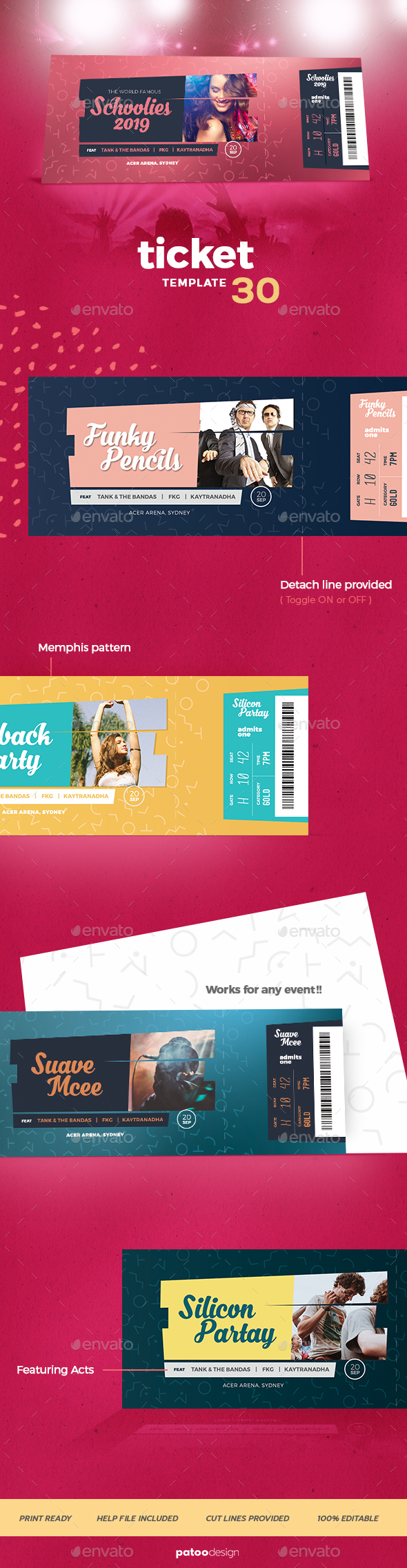Event Tickets Template 30 - Miscellaneous Print Templates