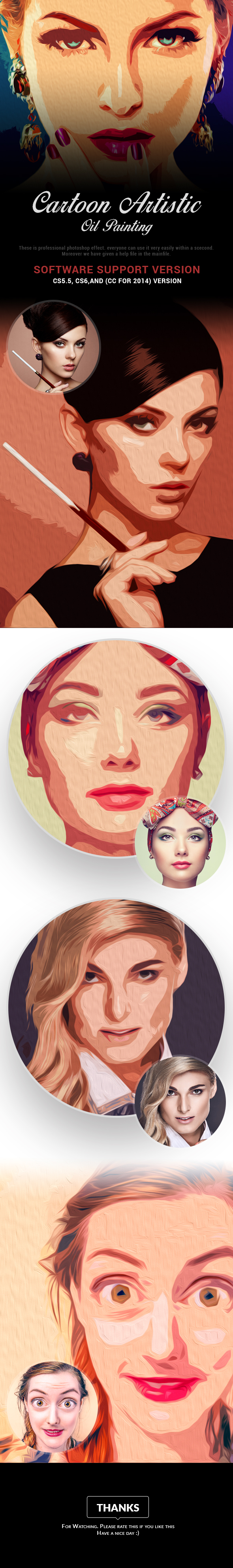 Cartoon Artistic Oil Painting - Photo Effects Actions