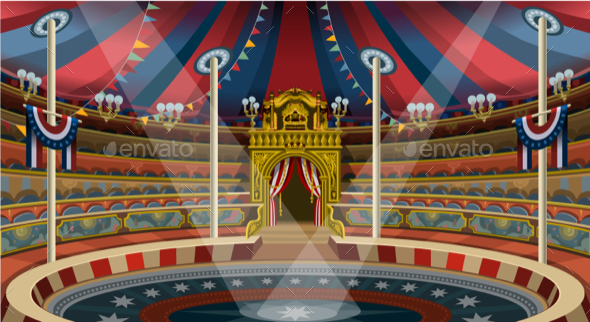 Circus Carnival Banner Tent Invite Theme Park Vector Illustration - Vectors