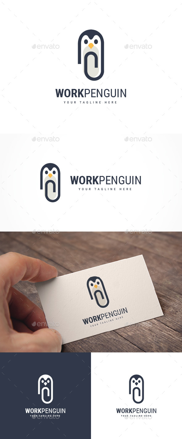 Work Penguin Logo - Animals Logo Templates