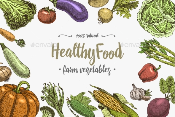Vegetables Background with Space for Text - Food Objects