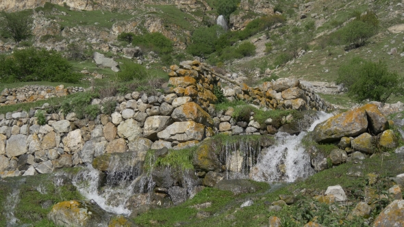 Spring Water Flow in Ancient City