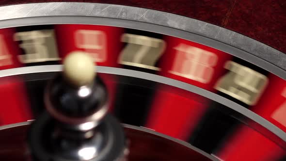 Classic Casino Roulette Wheel, on Black, Ball White alt