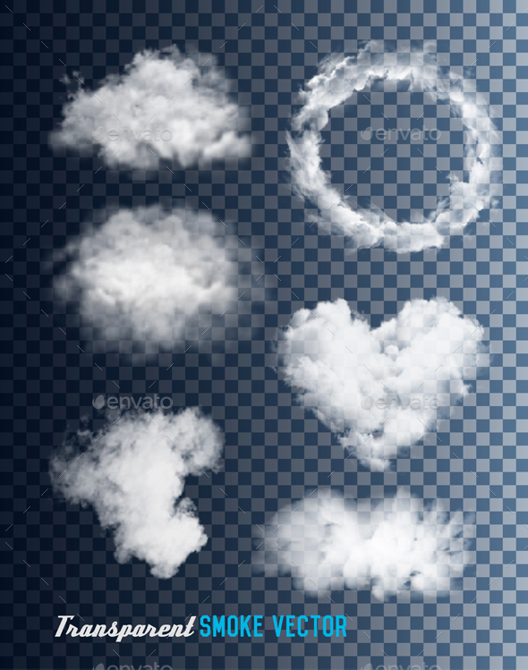 Transparent Set of Smoke Vectors - Landscapes Nature
