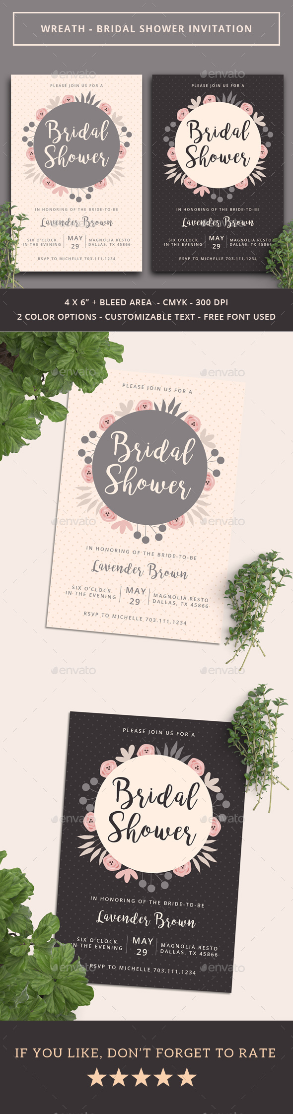 Wreath - Bridal Shower Invitation - Weddings Cards & Invites