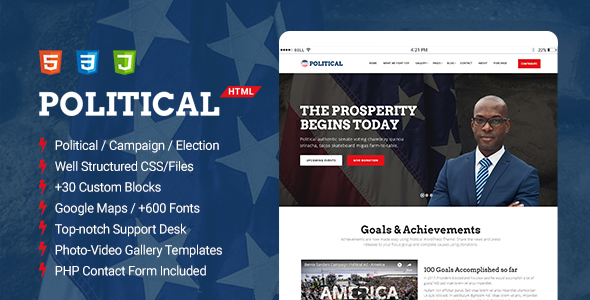 Political Multipurpose Campaign Election Html Template By Themeslr