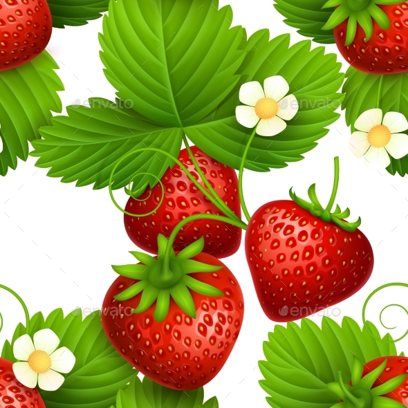 Plant Seamless Vector Textures with Eating - Food Objects