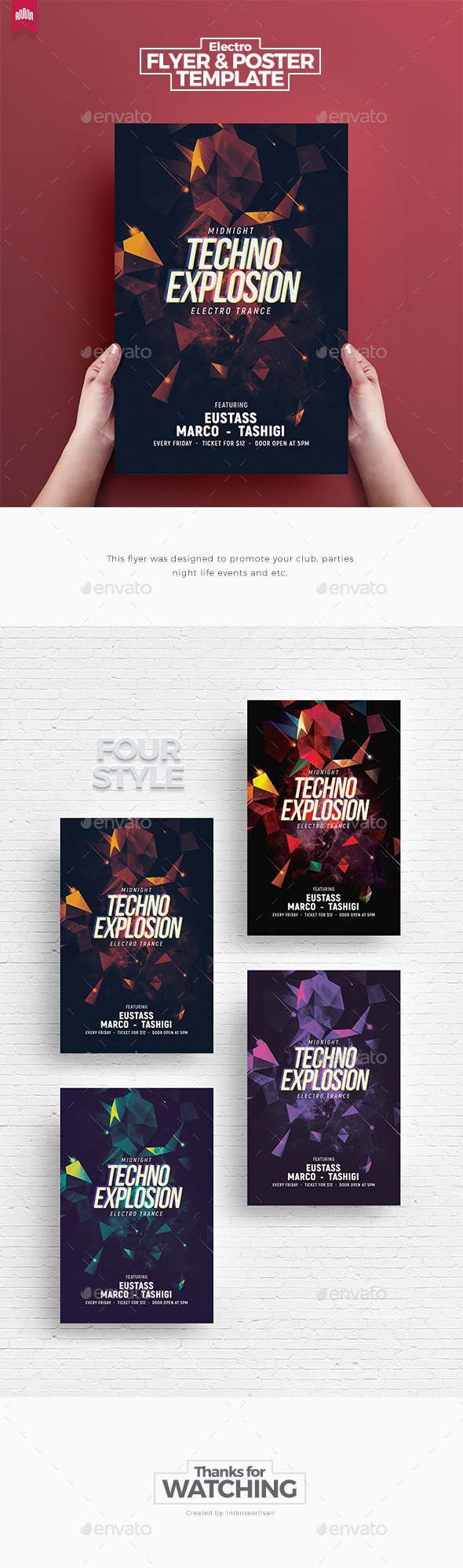Techno Explosion - Flyer Template - Clubs & Parties Events