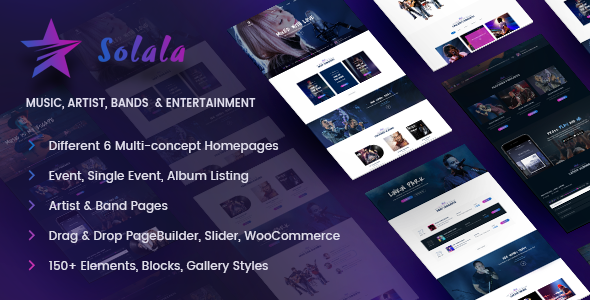 Music WordPress Theme | Music WP Solala (Music, Band, Artist, Concert, Audio, Fanclub)