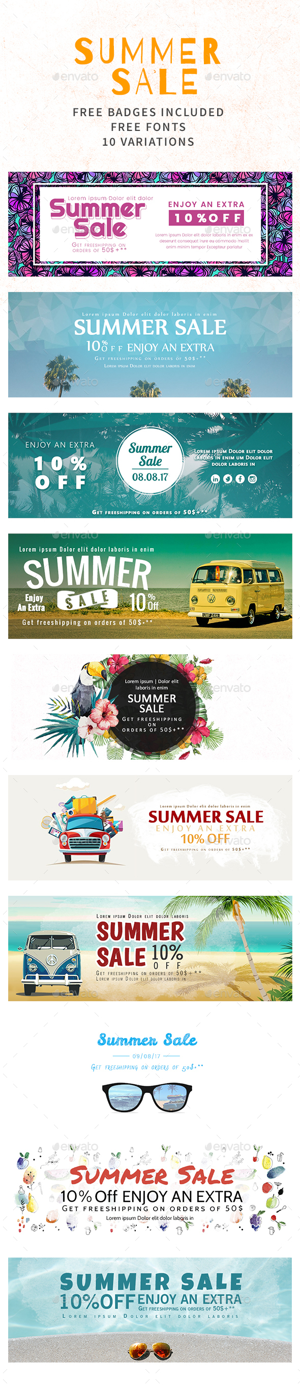Summer Sale Banners - Banners & Ads Web Elements