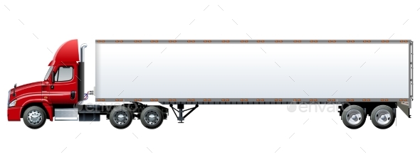 Vector Truck Template Isolated on White - Man-made Objects Objects