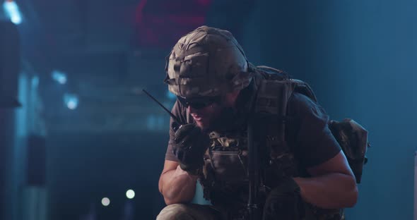 Male Soldier Calling for Backup alt