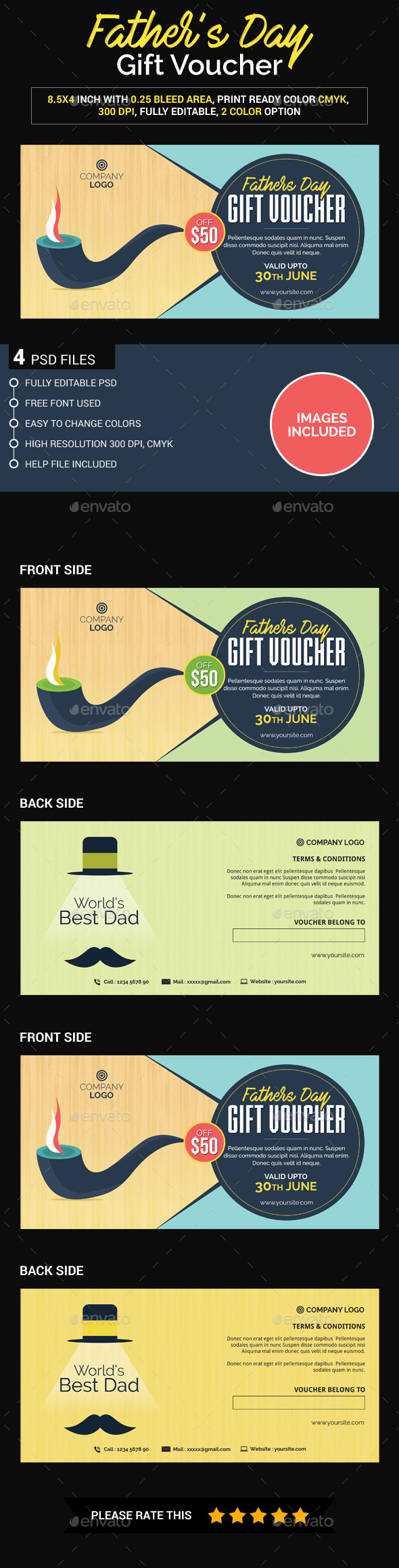 Father's Days gift voucher - Loyalty Cards Cards & Invites