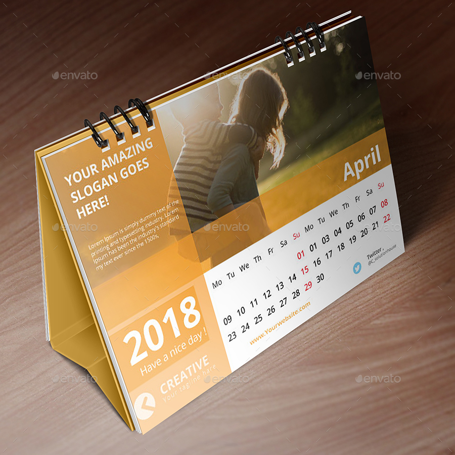 small desk calendar 2018