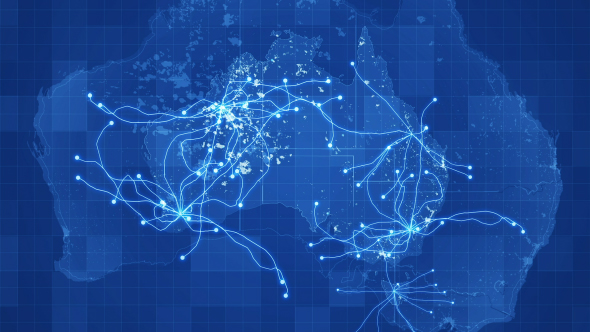 Blue Australia Map Network Rollback 4K