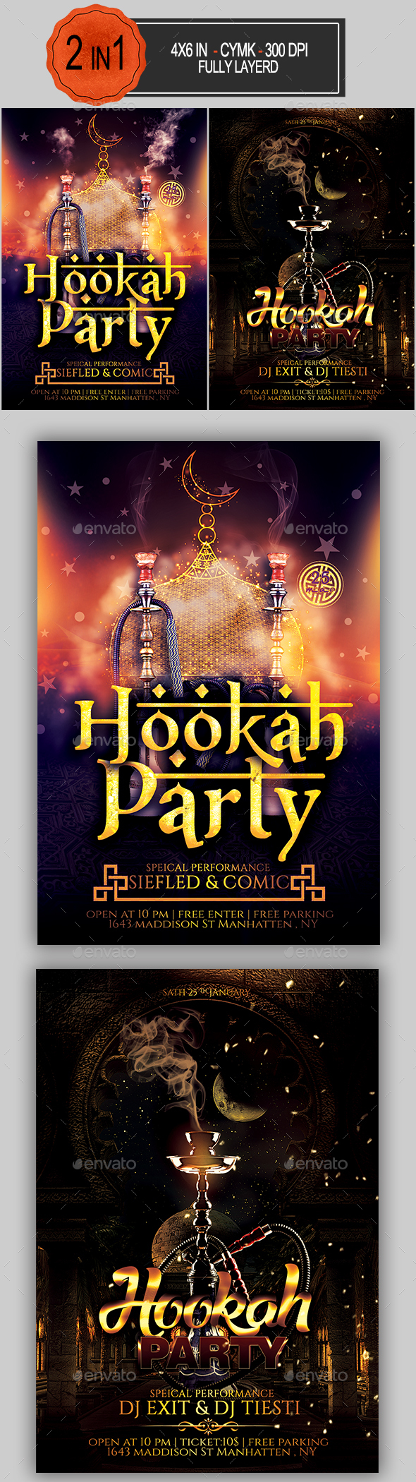 Hookah Flyer Bundle - Clubs & Parties Events
