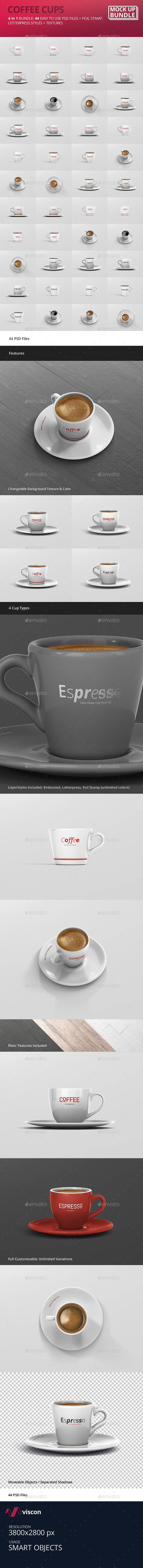 Espresso / Coffee Cup Mockup Bundle - Logo Product Mock-Ups