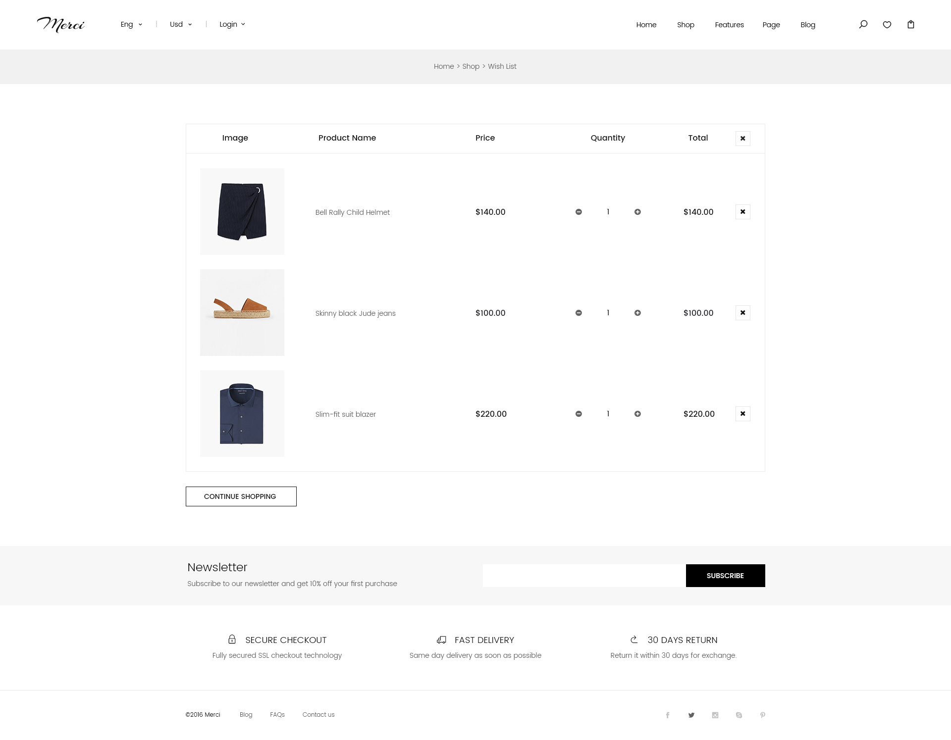 Merci | Minimalist eCommerce PSD Template by HeadPassion | ThemeForest