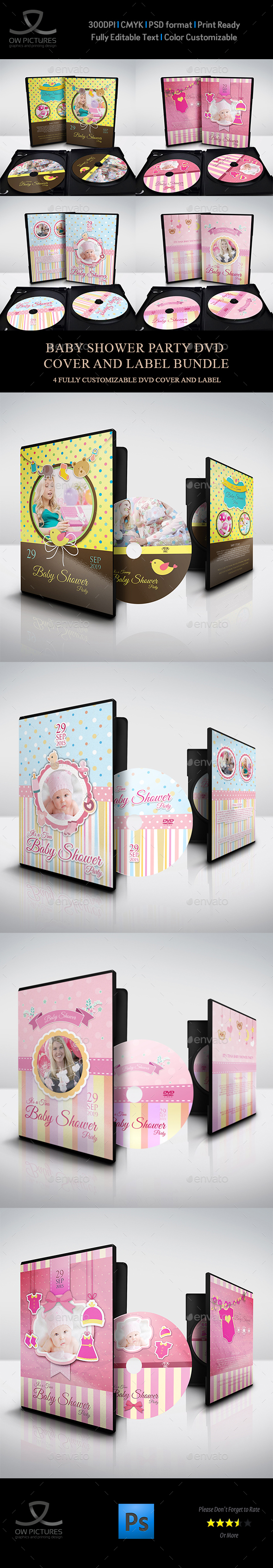 Baby Shower Party DVD Bundle Vol.2 - CD & DVD Artwork Print Templates